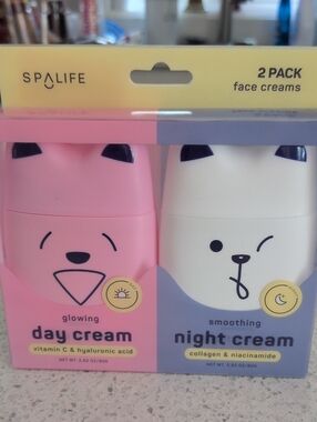 SpaLife Glowing Day Cream & Smoothing Night Cream Duo - Pink & White